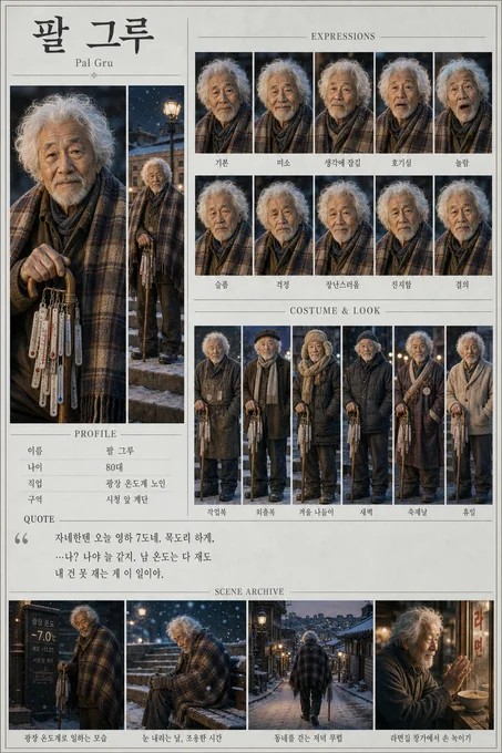 팔 그루 · 초상 모음