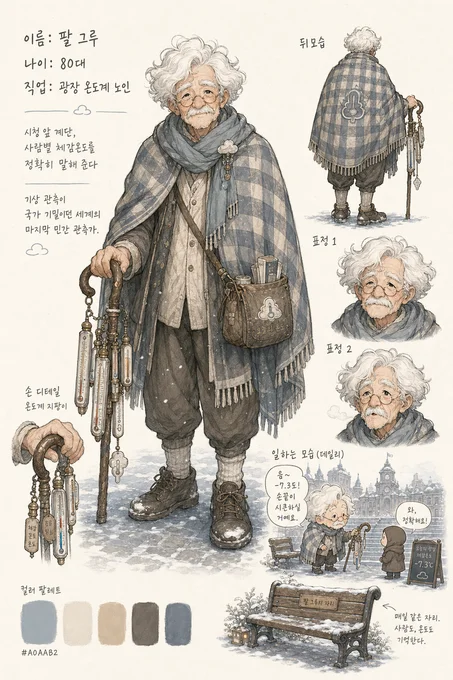 팔 그루 · 캐릭터 일러스트