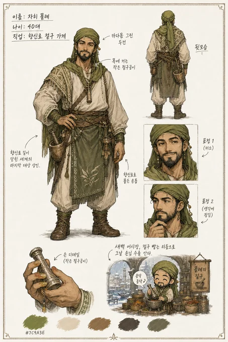 자히 몰레 · 캐릭터 일러스트